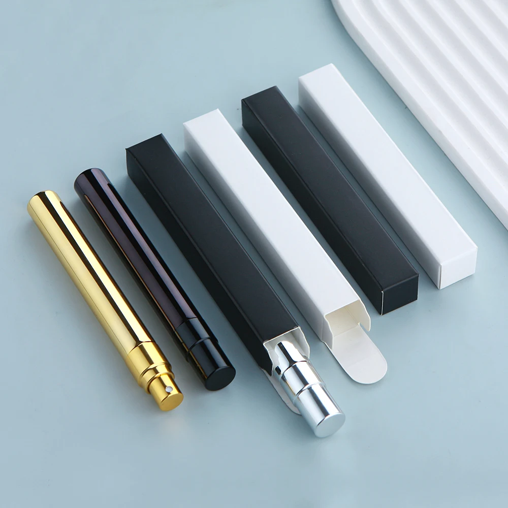 50pcs/Lot Electroplated Glass Perfume Bottles with Square Package Box, Refillable Atomizer Spray Parfum, Custom LOGO Printing Available with Frosted, UV Plating, Hot Stamping, Labeling for Cosmetic and Travel Use - 图片 4