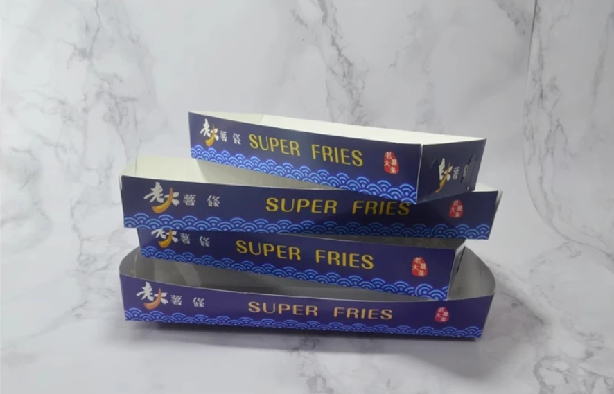 100pcs Extra-Long Kraft Paper French Fry Boxes, Disposable Chips Packaging Containers, Custom Food-Grade Paper Boxes for Takeout, Catering, Parties, and Fast Food 9