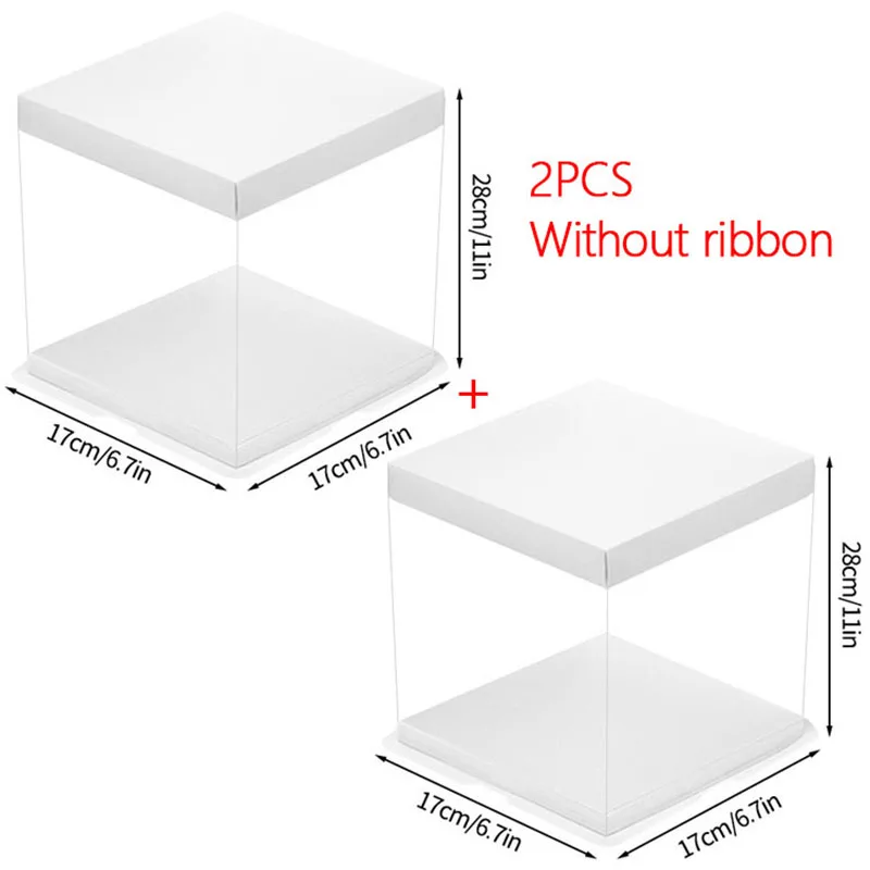 Transparent Gift Box Clear Plastic Cake Box Candy Storage Container, Dessert Present Organizer for Wedding, Birthday, Party, Food-Safe Display, DIY Baking, Transparent/Black - 图片 23
