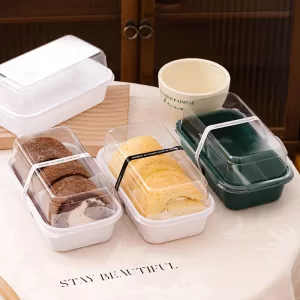 50pcs Clear Lid Roll Cake Boxes for Hot Dogs, Sandwiches, Desserts, Candy, Chocolate, Mousse – Plastic Takeout Containers for Parties, Weddings, Christmas, and Home Use