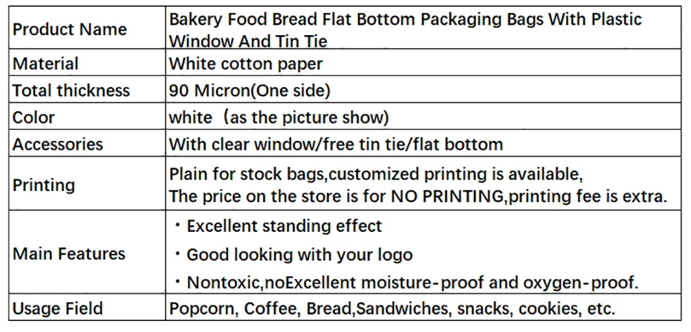 50PCS Bakery Takeaway Toast Bags with Clear Window, Kraft Paper Gusset Tin Tie Bread Hamburger Oil-Proof Packing Bags for Home Baking, Café, Party, and Gift Packaging
