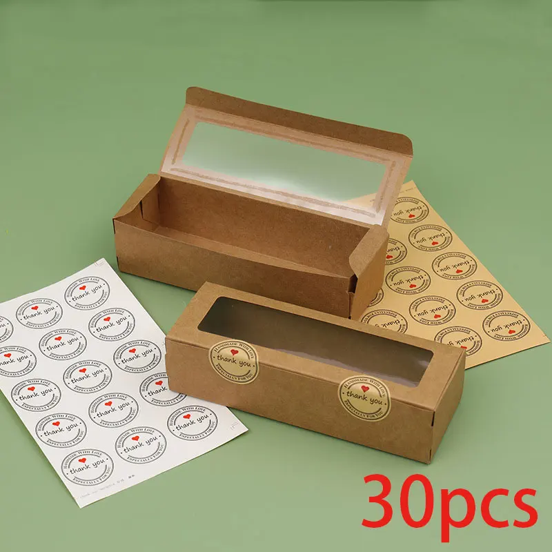 10/20/30/50 Pcs Kraft Paper Gift Boxes with Transparent Window, Dessert and Candy Packaging Containers for Weddings, Birthdays, Parties, Baking, Cake Presentation, and Holiday Favors - 图片 13
