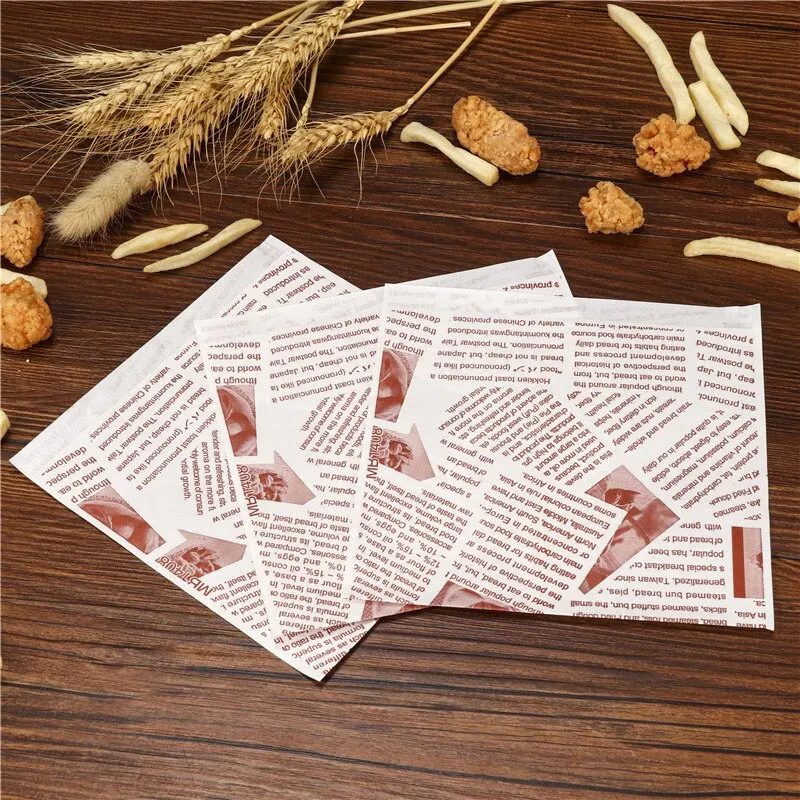 100pcs Kraft Paper Triangular Food Bags, Disposable Oilproof Wrapping Paper for Hamburgers, Donuts, Sandwiches, Pastries, Bakery Takeout, Eco-Friendly Snack Packaging for Parties and Daily Use - 图片 2