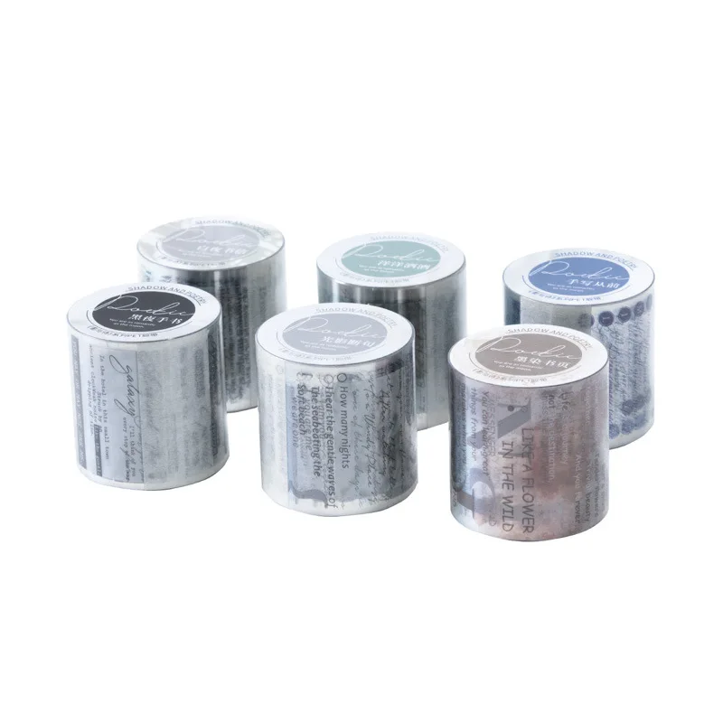 4cm×200cm Transparent English Themed PET Tape Stickers | Creative Decorative Scrapbooking Packaging Roll for Diary, Journals, Crafts & Gift Wrapping Supplies - 图片 5