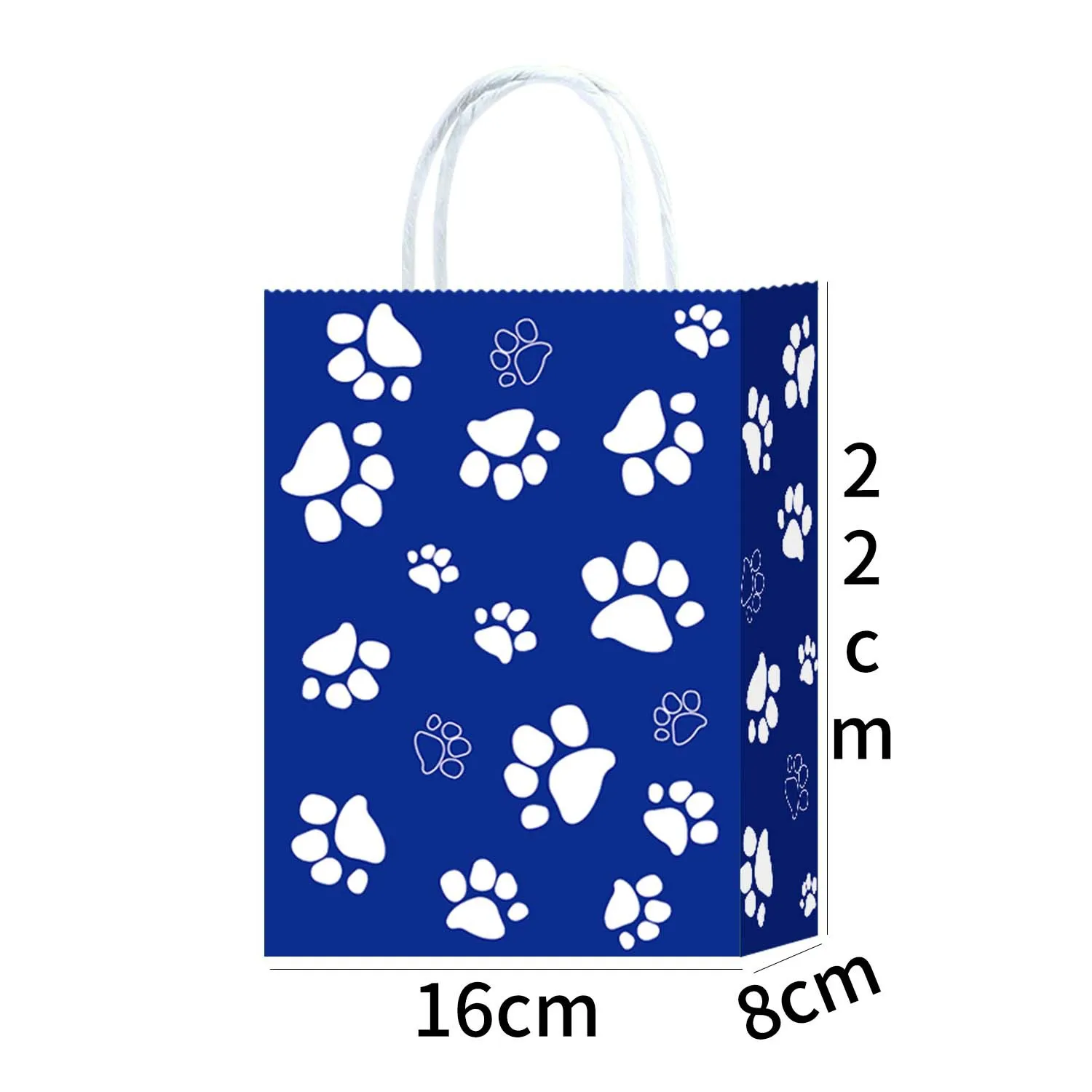 5 or 100pcs Dog Gift Bags 6.3×3.1×8.6inch Puppy Paw Print Kraft Paper Bags Multi-Color White Blue Yellow Green Red for Pet Party Birthday Favor Supplies - 图片 7