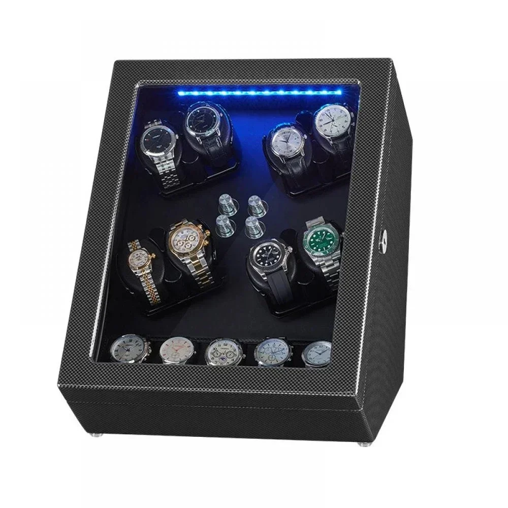 Luxury 8+5 Slot Automatic Watch Winder Box for Mechanical Watches, Rotating Clock Storage Cabinet with Silent Motor, Adjustable Rotation Modes, LED Display, Secure Organizer for Watch Collection 3