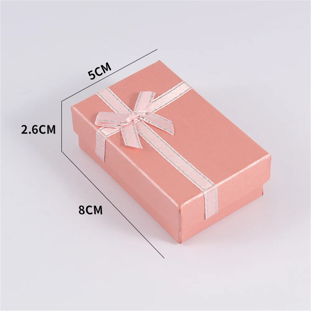 Bowknot Jewelry Packaging Box for Wedding Engagement, Elegant Paper Cardboard Gift Case for Ring Earrings Necklace Bracelet, Small Bow Shape Jewelry Storage Organizer Box for Romantic Gift Wrapping - 图片 6