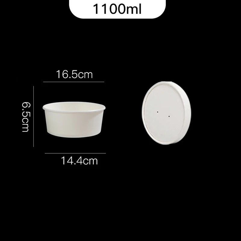 20Pcs Disposable Round Paper Lunch Box with Lid, Eco-Friendly Bento Food Storage Containers for Salad Fruit Cake Dessert Meal Prep Takeout Kitchen Party Use - 图片 9