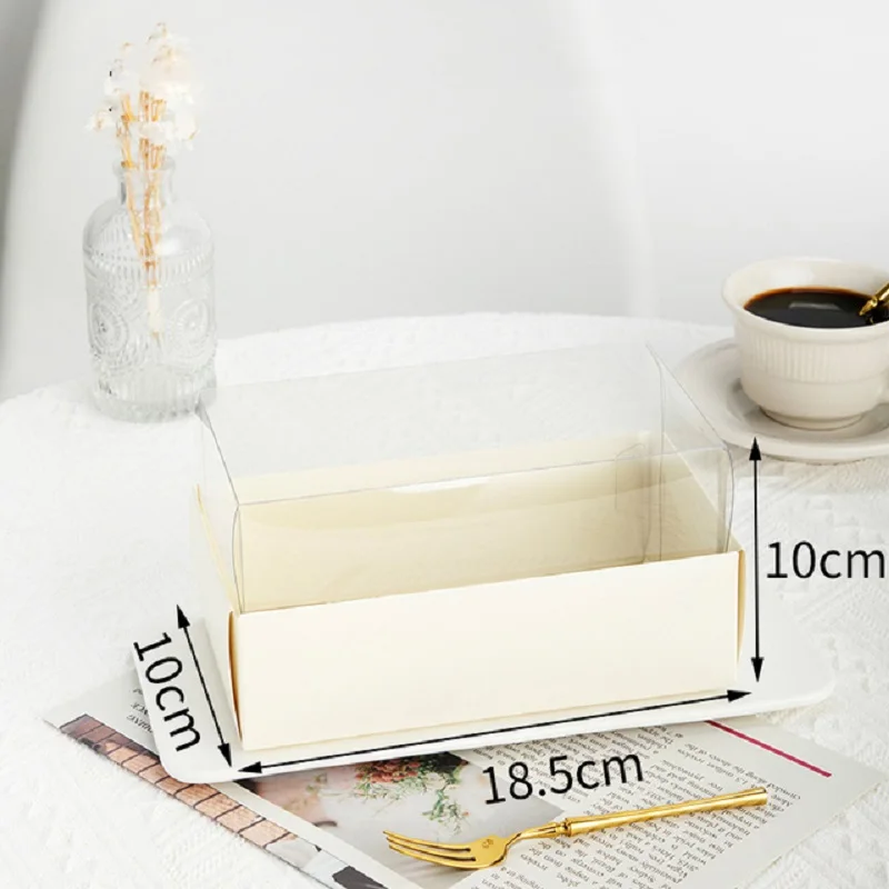 10 Pcs Transparent Plastic Cake Boxes – Macaron, Swiss Roll, and Pastry Packaging Containers, Clear Dessert Gift Boxes for Bakery Takeaway, Kitchen Baking, Weddings, and Party Favors - 图片 11