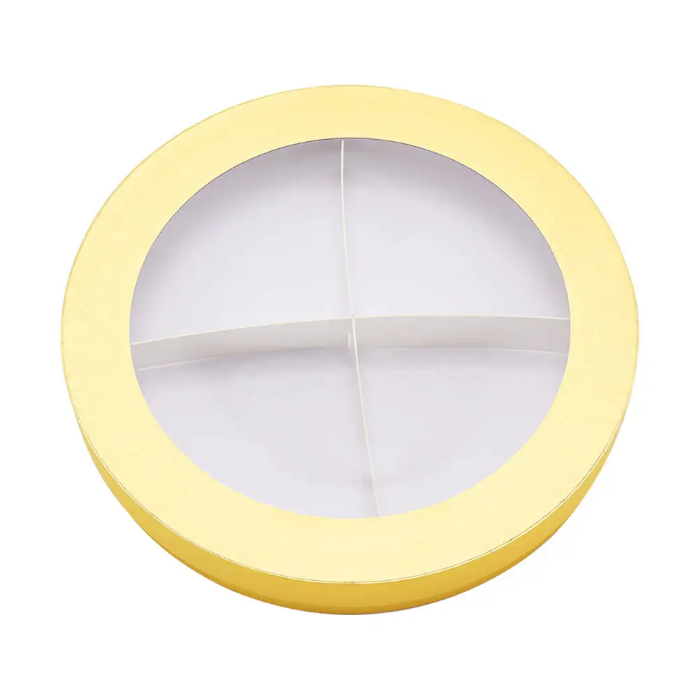 Round Dessert Gift Box with Divider – Empty Packaging Container for Charcuterie, Chocolate-Covered Strawberries, Pastries, and Sweet Treats, Perfect for Parties, Bakeries, and Holiday Gifting