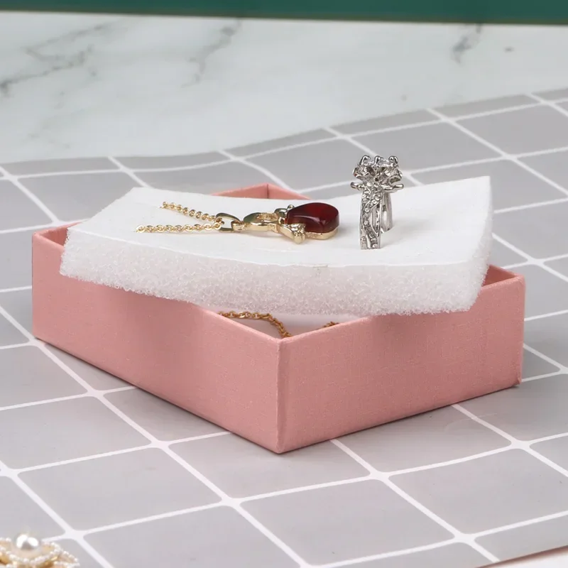 Velvet Metal Necklace Holder and Cardboard Jewelry Gift Box with Butterfly Bow – Sponge Lined Rectangle Packaging for Rings, Bracelets, Earrings and Necklaces – Elegant Jewelry Display and Storage