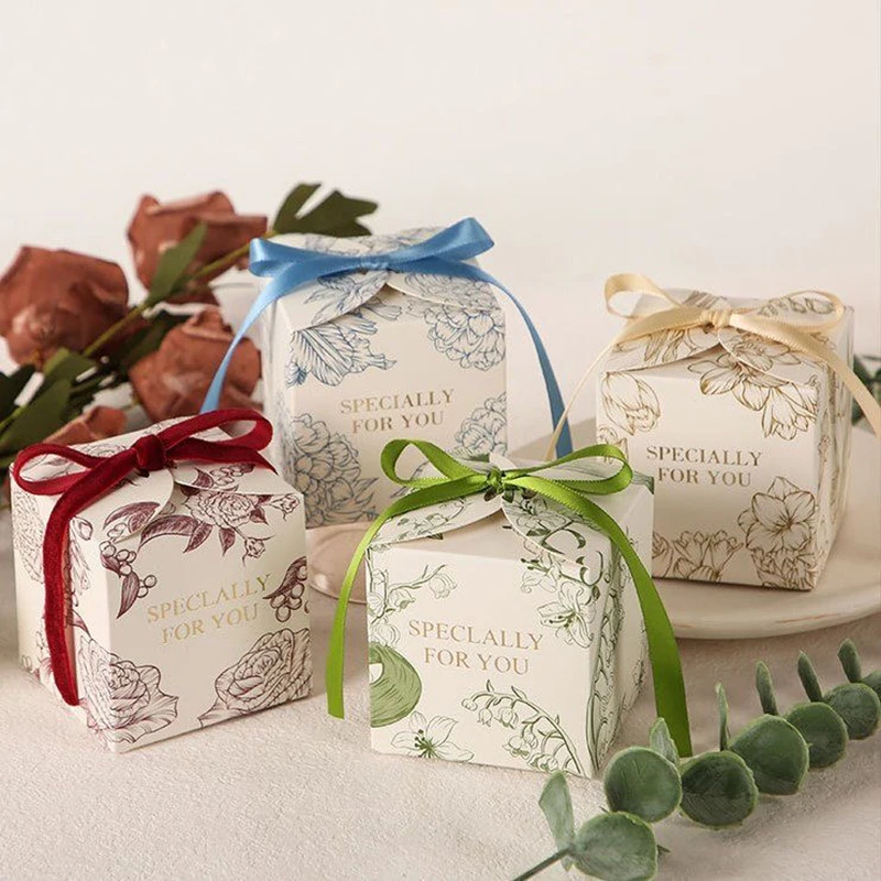 10pcs Small Gift Boxes for Candles, Dolls, or Party Favors with Bow Ribbon, Elegant Paper Packaging for Weddings, Birthdays, and Special Occasions, Direct from Factory, Durable and Reusable