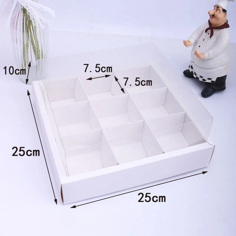 5PCS Moon Cake Boxes with Transparent Lid, 4/6/9 Grid Inserts for Candy, Nougat, Snowflake Crisp, Pastry and Dessert Packaging, Ideal for Baking, Gift Giving, Party Favors, Seasonal Celebrations and Special Events - 图片 12