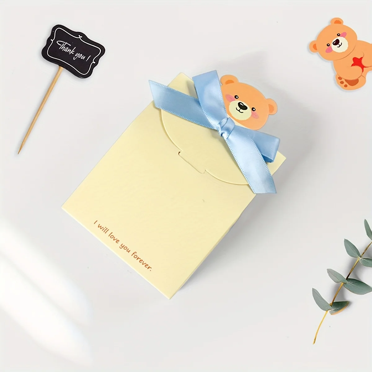 10PCS Cartoon Bear Foldable Square Gift Boxes, Durable and Stylish Paper Packaging for Gender Reveal, Weddings, Birthday Parties, Holiday Celebrations, Multi-Purpose Gift Box Set, Factory Direct Supply 5