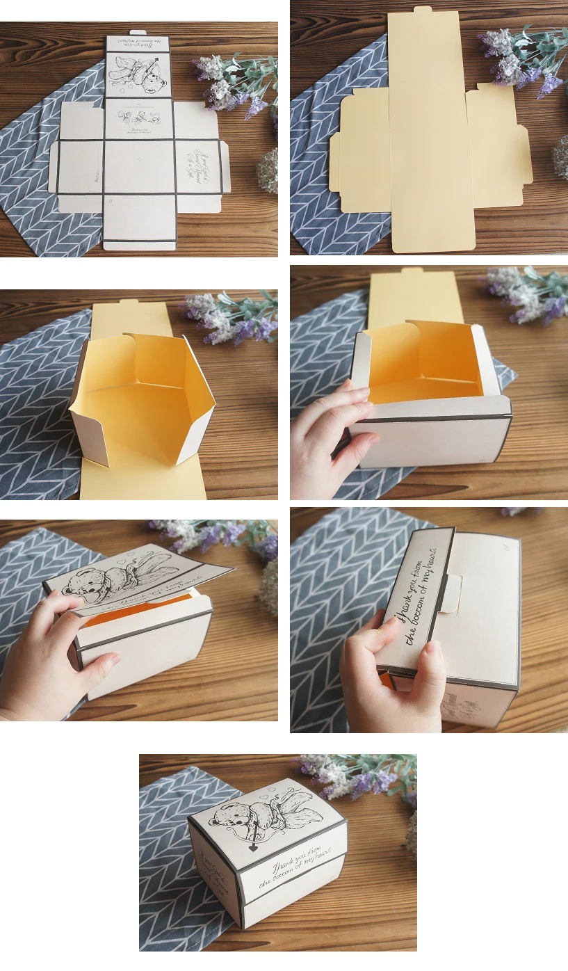 10 Pcs Blue Dog Bear Doll Paper Boxes 15.5×10×12cm for Wedding Birthday Valentine’s Day Chocolate Cookies Candy Macaron Packaging Food Safe Kraft Paper Gift Boxes 33