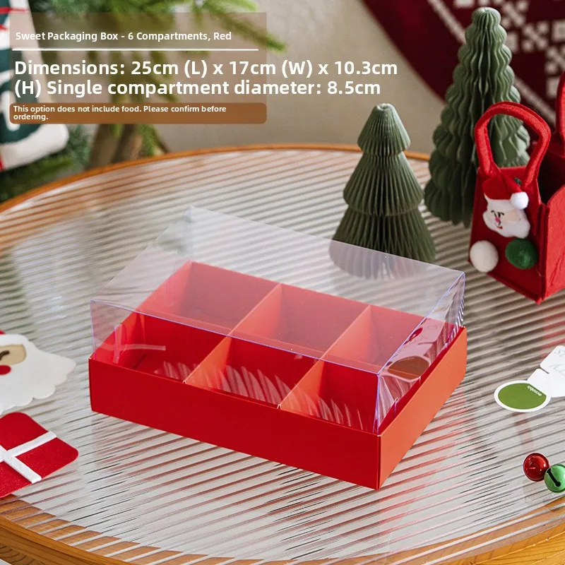 Clear Dessert Packaging Box with Handle – 4/6/9 Grid Transparent Mousse Cup Holder, Portable Cake Gift Box for New Year, Holiday Party, Birthday and Festival Celebration - 图片 13