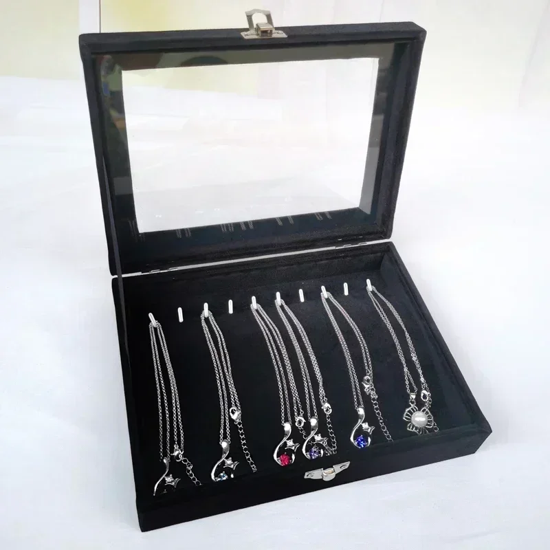 Elegant Black Pearl Jewelry Storage Box with Glass Lid – Long Necklace & Bracelet Organizer Case | Dustproof Display Holder for Beads, Chains & Accessories | Premium Velvet Interior, 21×12.3×5cm Elegant Black Pearl Jewelry Storage Box with Glass Lid – Long Necklace & Bracelet Organizer Case | Dustproof Display Holder for Beads, Chains & Accessories | Premium Velvet Interior, 21×12.3×5cm