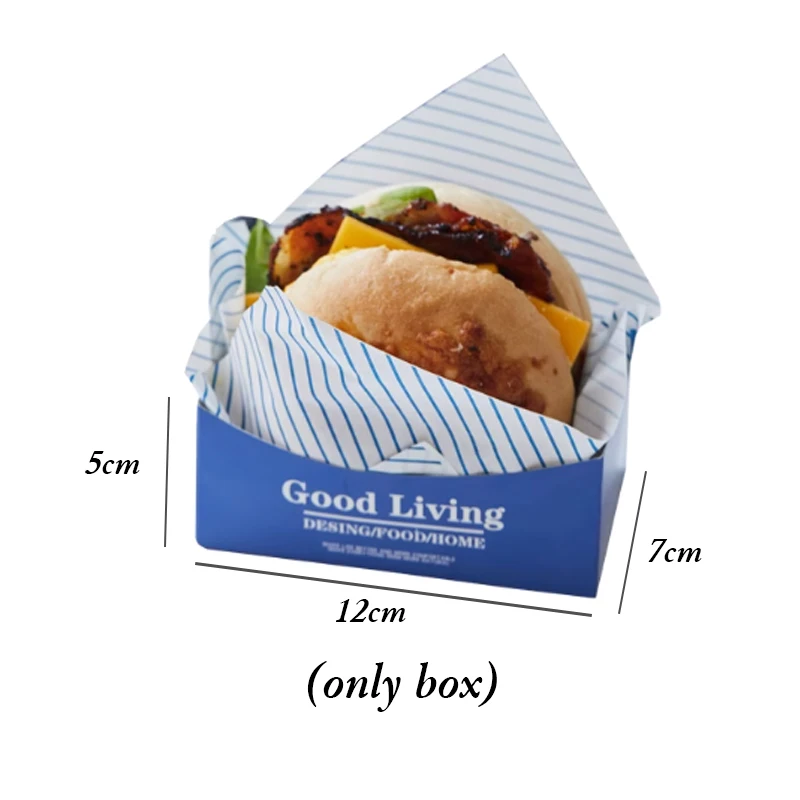 10pcs Cardboard Sandwich & Burger Packaging Boxes, Kraft Paper Food Containers for Cakes, Bread, Snacks, Sushi, Sandwiches, Fried Chicken, Steak, Takeout, Wedding Party, Eco-Friendly Meal Packaging - 图片 12