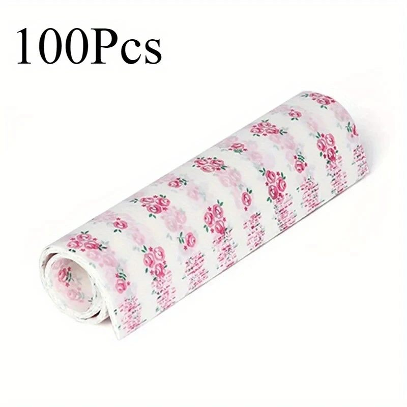 100pcs Colorful Patterned Greaseproof Wax Paper for Food Wrapping – Baking, Sandwich, Hamburger, Snack Basket Liners – Disposable Eco-Friendly Kitchen Packaging Paper for Parties, Cafes & Home Use - 图片 8