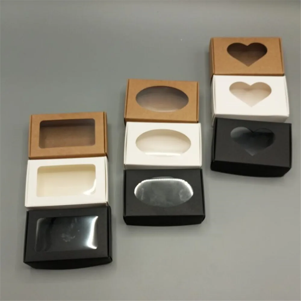 20-Pack Handmade Soap Kraft Paper Boxes with Transparent Window, White Blank Gift Boxes, DIY Packaging for Soap, Candies, Chocolates, Mini Favors, Wedding, Birthday, Holiday Gift Presentation 1