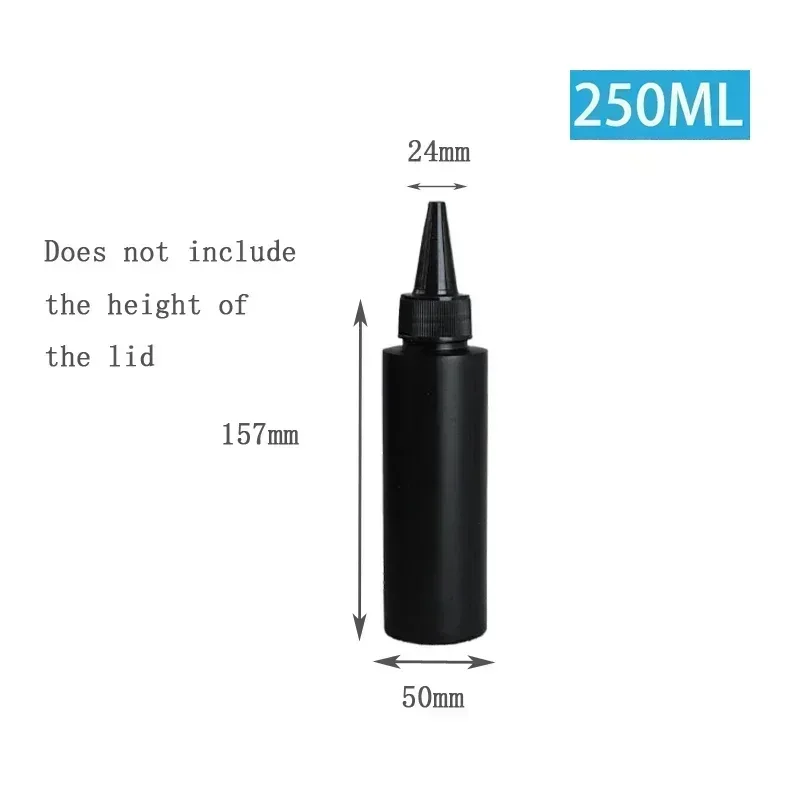 10pcs HDPE Black Plastic Squeeze Bottles with Caps – 30ml to 500ml Refillable Containers for Glue, Oil, Pigment, and DIY Liquids, Reusable Portable Bottles for Crafts, Kitchen, and Small Business Packaging - 图片 11