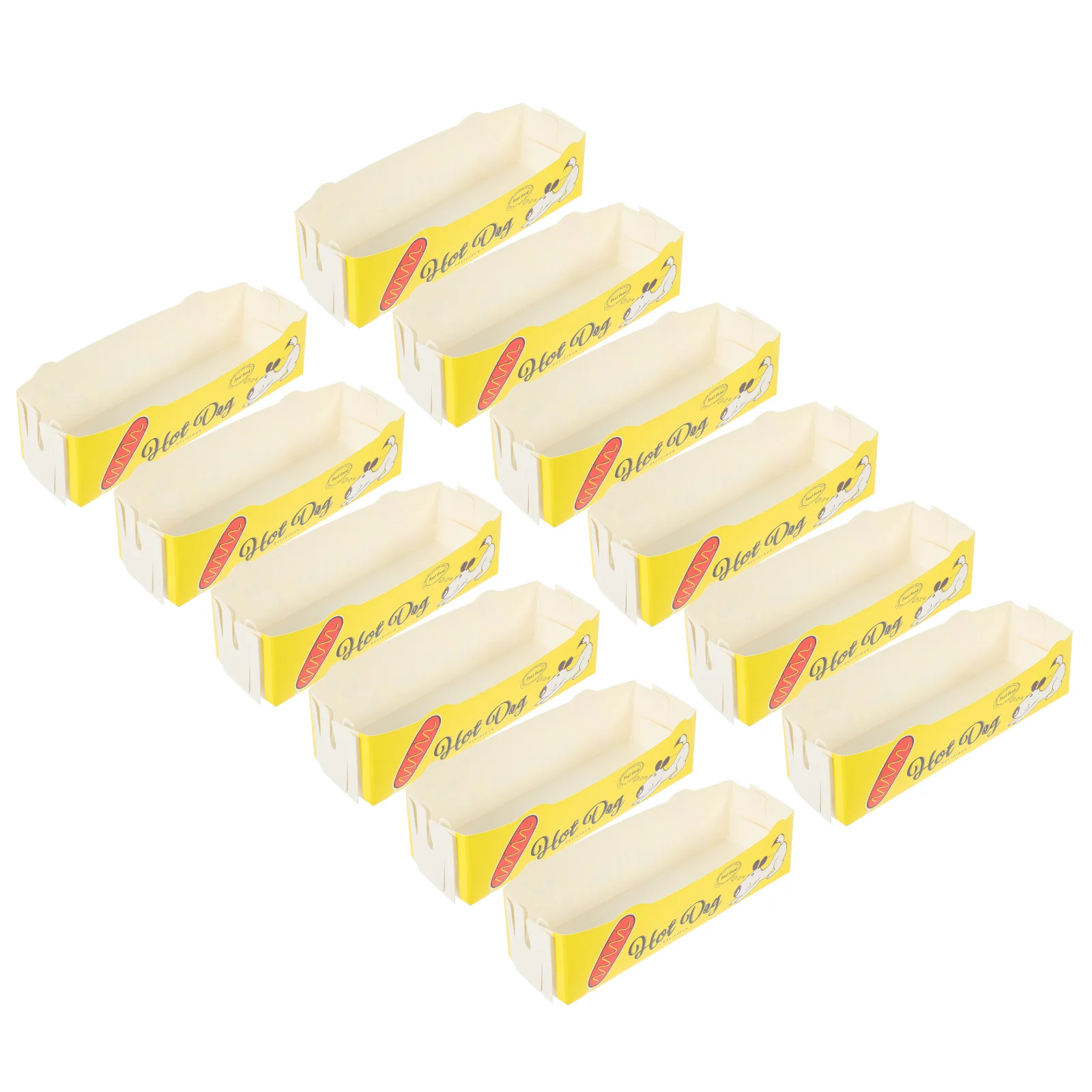 50 Pack Foldable Disposable Paper Food Trays Coated Snack Boxes for Hot Dogs Fries Chicken Nachos Popcorn Festival Picnic Catering Use - 图片 6