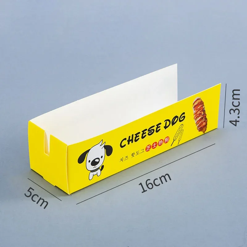 100pcs Disposable Hot Dog Paper Boxes, Food Serving Trays for Parties, Catering, Events, and Takeout, Eco-Friendly Disposable Tableware for Snacks and Meals - 图片 5