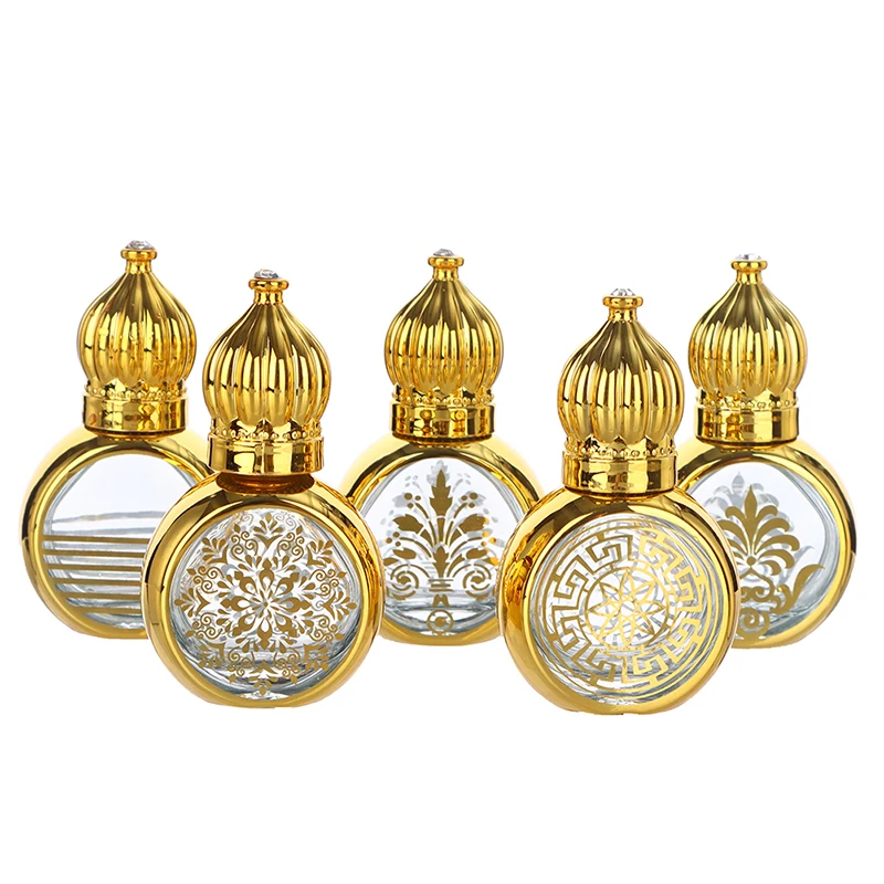 10ml Mini Essential Oil Roller Bottles with Gold Crown Cap – Elegant Carved Electroplated Glass Perfume Containers, Portable Travel-Friendly Empty Bottles for Aromatherapy, DIY Blends, and Small Business Use 7