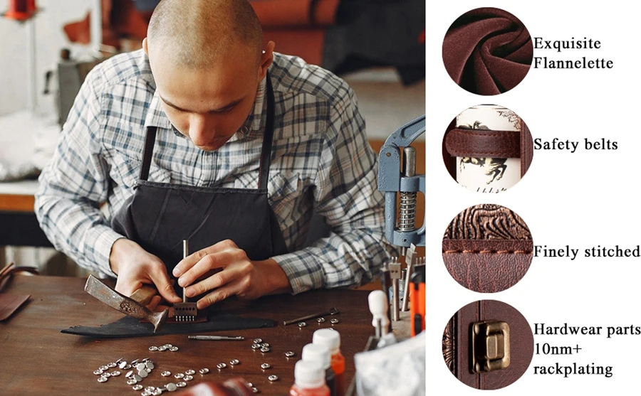 2 Bottle Wine Gift Box with 4 Accessories Set – PU Leather Portable Wine Carrier Tote, Dual Bottle Storage and Presentation Box for Home Display, Business Gifting, and Wine Collection 6