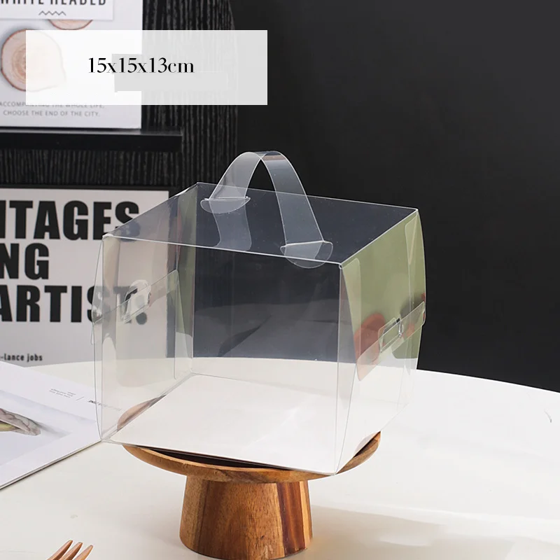 50pcs Transparent Cake Boxes with Handles, Plastic Cupcake and Chocolate Gift Boxes, Mini Sweet Packaging Supplies for Wedding Favors, Desserts, Pastries, Birthday and Event Gifts 1