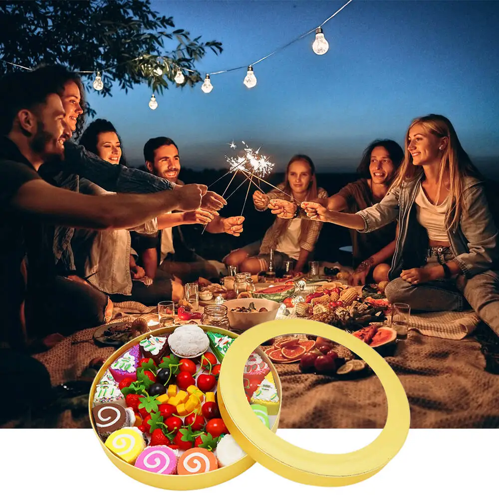 Round Dessert Gift Box with Divider – Empty Packaging Container for Charcuterie, Chocolate-Covered Strawberries, Pastries, and Sweet Treats, Perfect for Parties, Bakeries, and Holiday Gifting