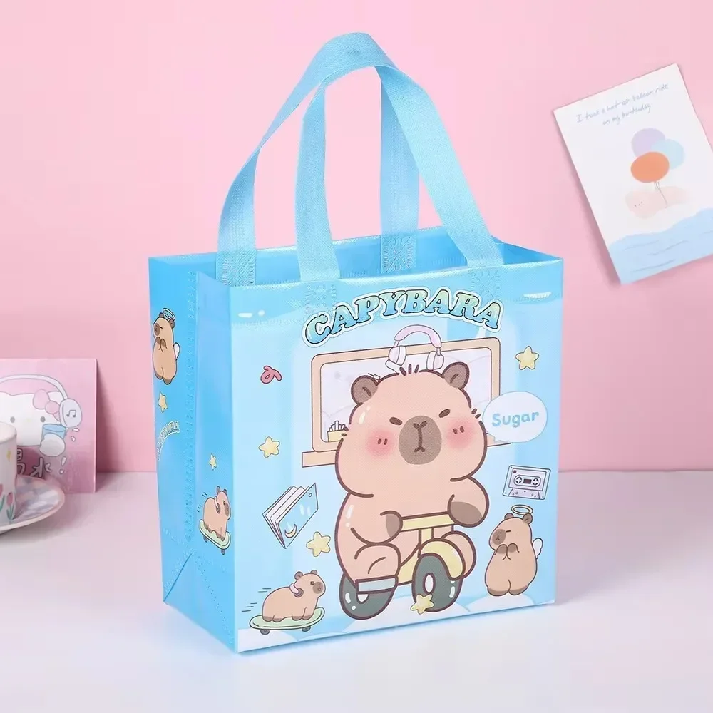 New Capybara Non-Woven Tote Bags, Reusable Waterproof Shopping and Gift Bags for Kids, Parties, Snacks, Small Gifts, and Daily Use, Foldable, Durable, Factory Direct Supply - 图片 5