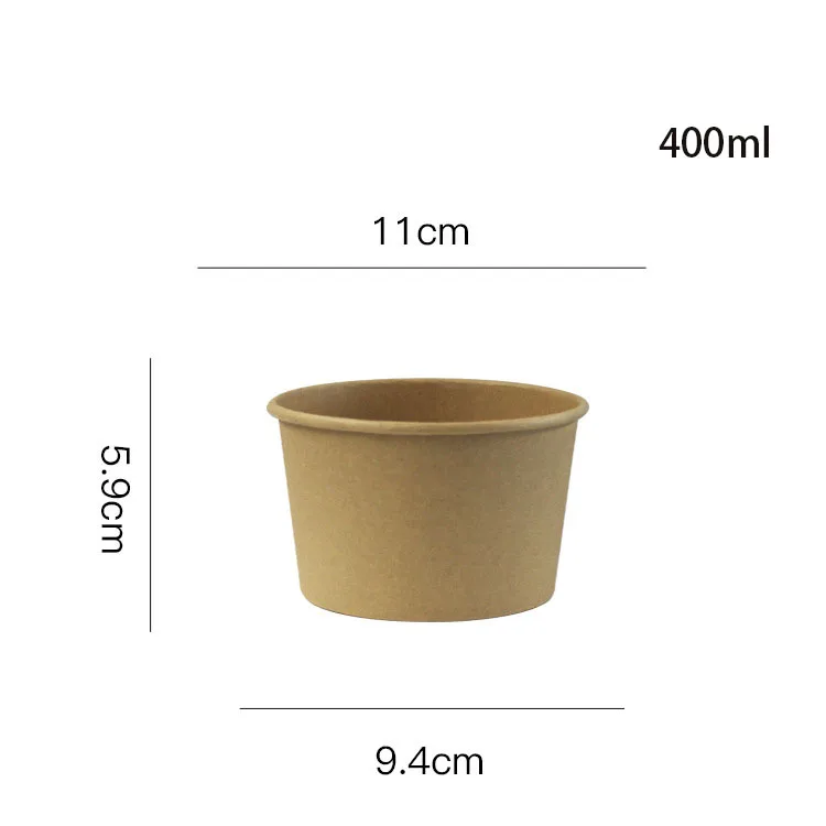 20Pcs Disposable Kraft Paper Bowls with Lids, Eco-Friendly Takeaway Salad Containers, Leak-Proof Lunch Box for Soup, Rice, Noodles, Snacks, Fruit, Desserts, Fast Food Packaging for Parties & Catering - 图片 8