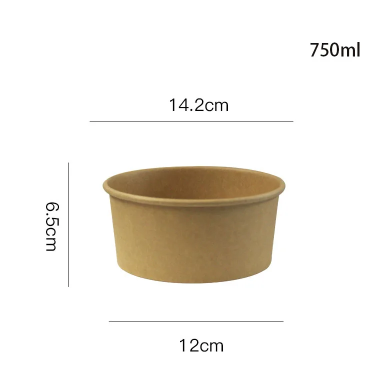 20Pcs Disposable Kraft Paper Bowls with Lids, Eco-Friendly Takeaway Salad Containers, Leak-Proof Lunch Box for Soup, Rice, Noodles, Snacks, Fruit, Desserts, Fast Food Packaging for Parties & Catering - 图片 10