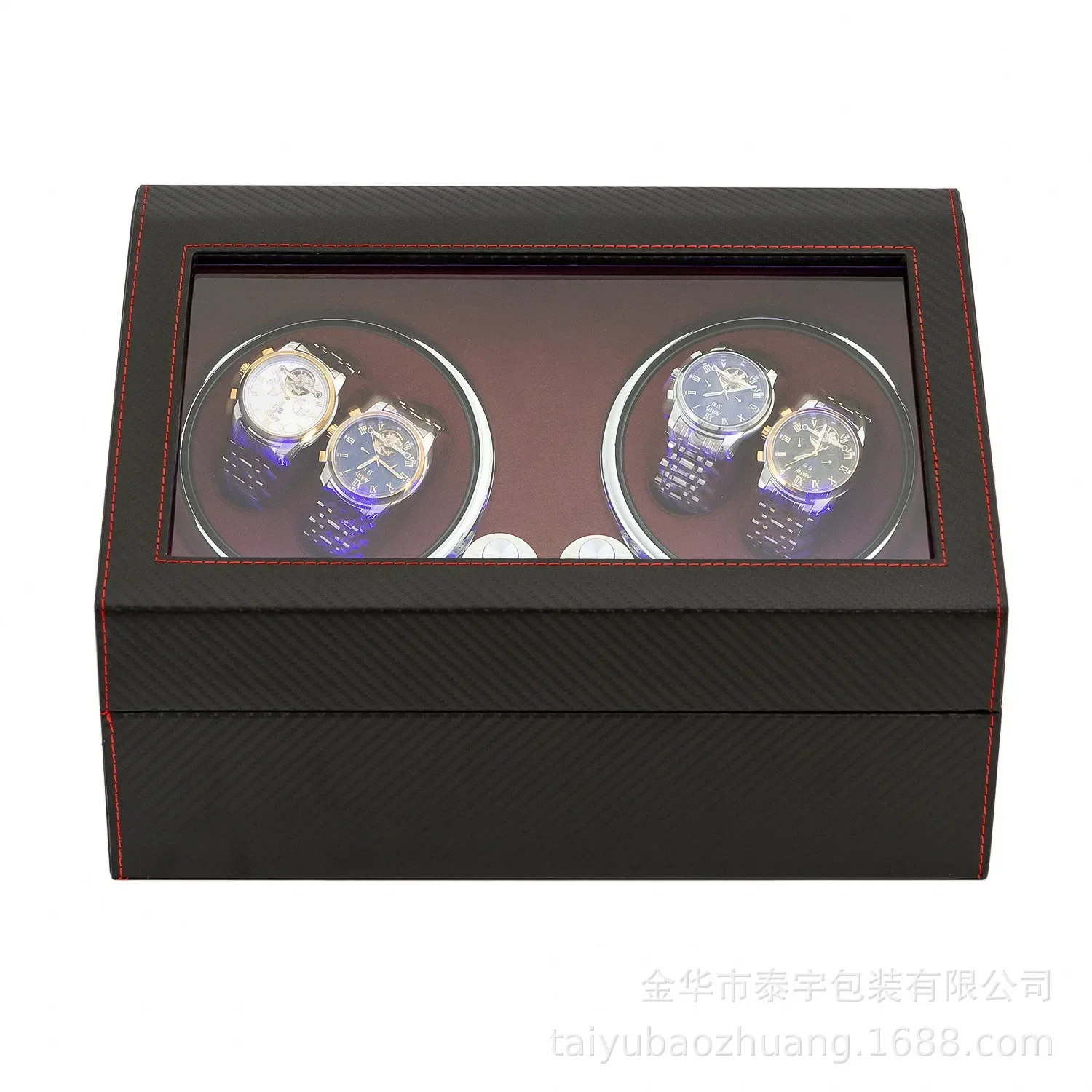 Ultra-Quiet Automatic Watch Winder Box with LED Lighting, Rotating Display for Mechanical Watches, Luxury Organizer Storage Case for Multiple Timepieces, Elegant Gift Choice for Collectors - 图片 9