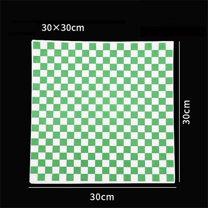 Colorful Grid Pizza & Fried Food Oil-Proof Paper Sheets, 1000PCS Bulk Lot for Hamburger Wrapping, Pastry Liner, Baking, Fast-Food Service, Restaurant, Home & Party Use, 30x30cm 6