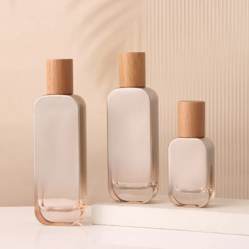 6pcs 30/50g Glass Cream Jars and 30-120ml Lotion Pump Bottles with Elegant Wooden Caps – Premium Refillable Skincare Containers for Face Cream, Lotion, Serum, Travel-Friendly and High-End Cosmetic Storage - 图片 2
