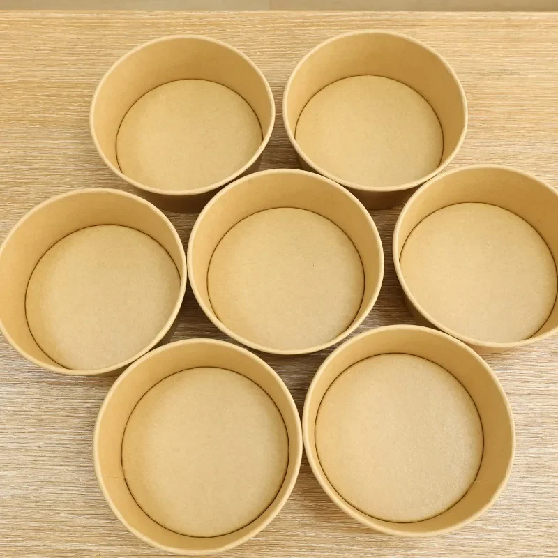 10-Pack Kraft Paper Salad Bowls with Lids Biodegradable Disposable Tableware for Meal Prep Takeout Bento Food Containers Eco-Friendly Portable 500ml 750ml 1000ml 11