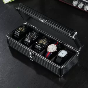 Aluminum Watch Display Case with 1/3/5 Slots, Portable Suitcase Organizer for Men & Women, Multifunctional Clock Storage Box, Watch Stand Holder, Jewelry Storage and Travel Case with Secure Compartments