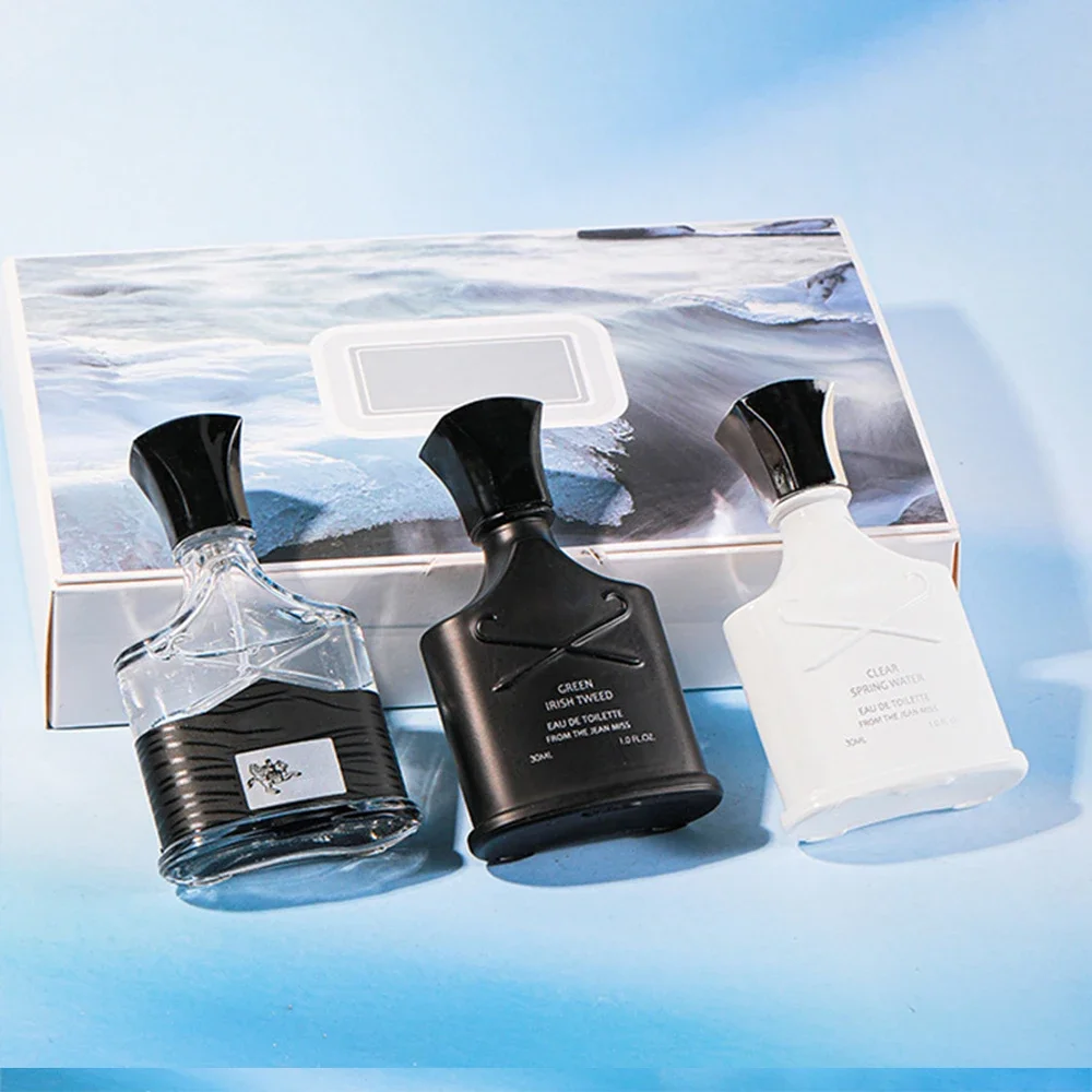 3-Piece Men's Perfume Set 90ML Each with Fine Mist Atomizers and Luxury Gift Boxes, Multiple Bottle Materials Including Glass, Acrylic, PET or Metal, Long-Lasting Cologne Scent, Charming Male Fragrance, Factory Direct Supply - 图片 3