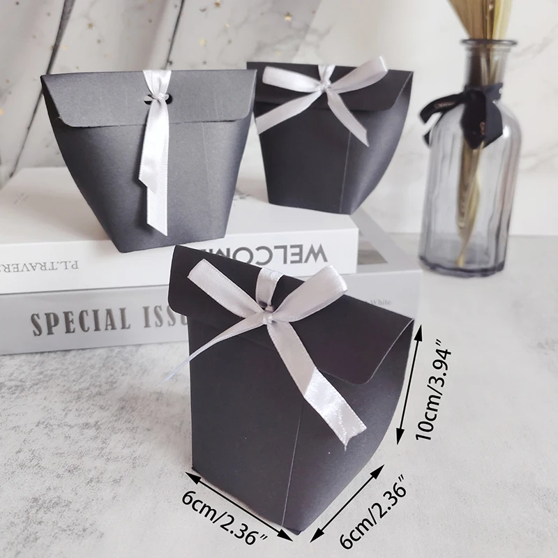 10 Pieces Kraft Paper Candy Gift Bags 6x6x10cm for Party Favors, Wedding Treats, Chocolate Packaging, Small Gifts, Eco-Friendly Bakery & Event Packaging, Durable and Stylish - 图片 3