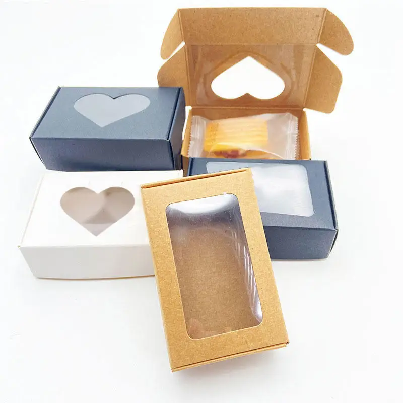 25Pcs Kraft Paper Boxes with Clear Window, Homemade Cookie and Candy Packaging Containers, Birthday Gift Boxes, DIY Dessert and Party Favor Packaging, Sturdy and Elegant - 图片 2