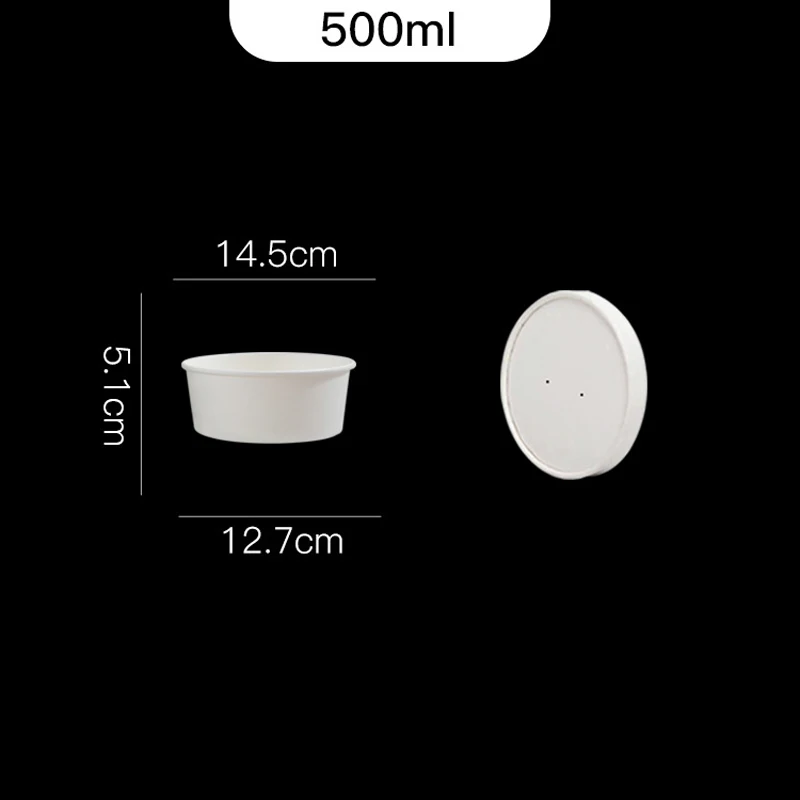 20Pcs Disposable Round Paper Lunch Box with Lid, Eco-Friendly Bento Food Storage Containers for Salad Fruit Cake Dessert Meal Prep Takeout Kitchen Party Use - 图片 15