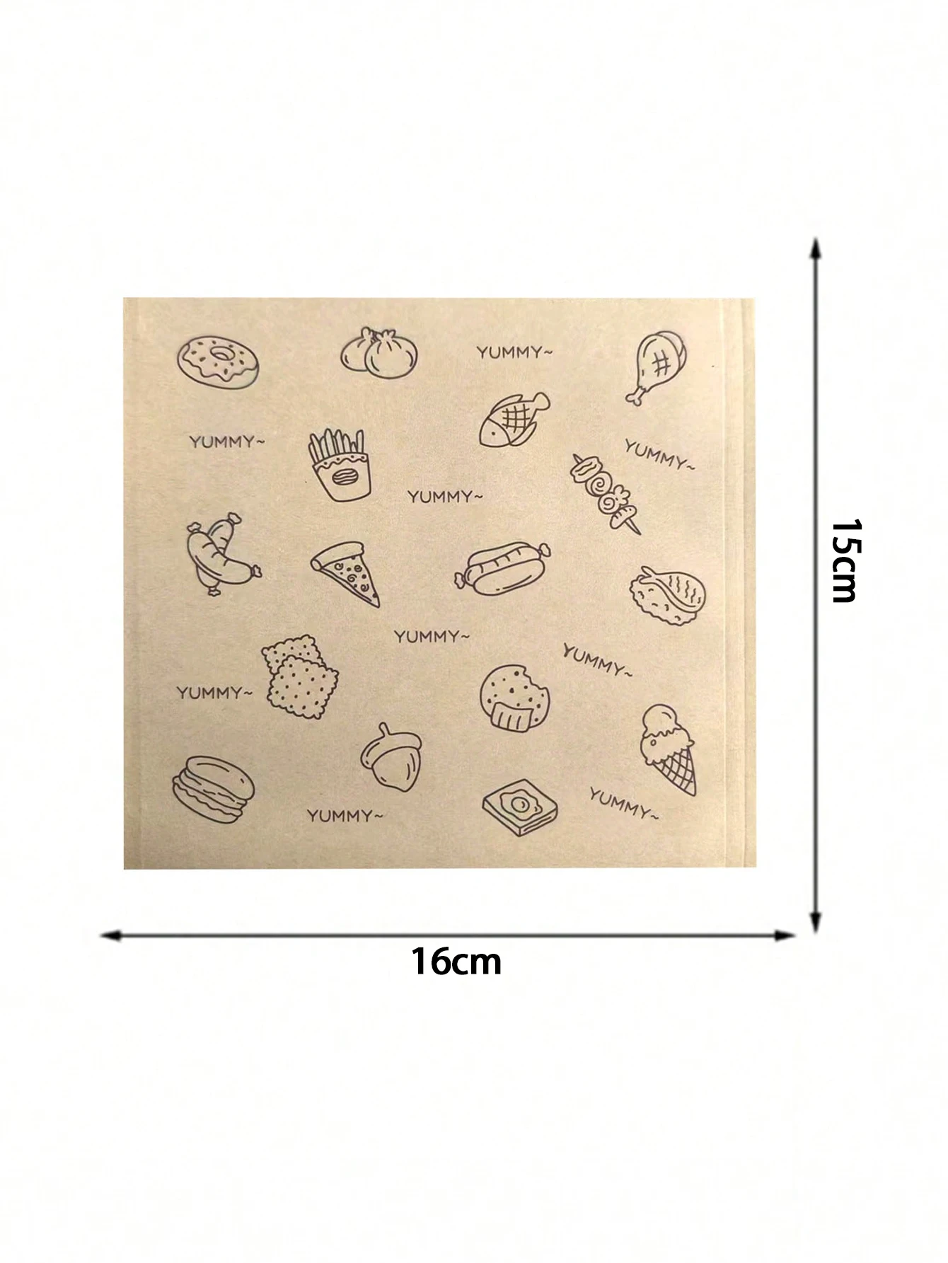 50PCS Grease-Resistant Kraft Paper Food Wrapping Sheets – Oil-Proof Sandwich, Burger, Fries, Toast & Fried Food Liners – Cute Bear Print Party Disposable Paper Mats for Home, Restaurant, Bakery 4