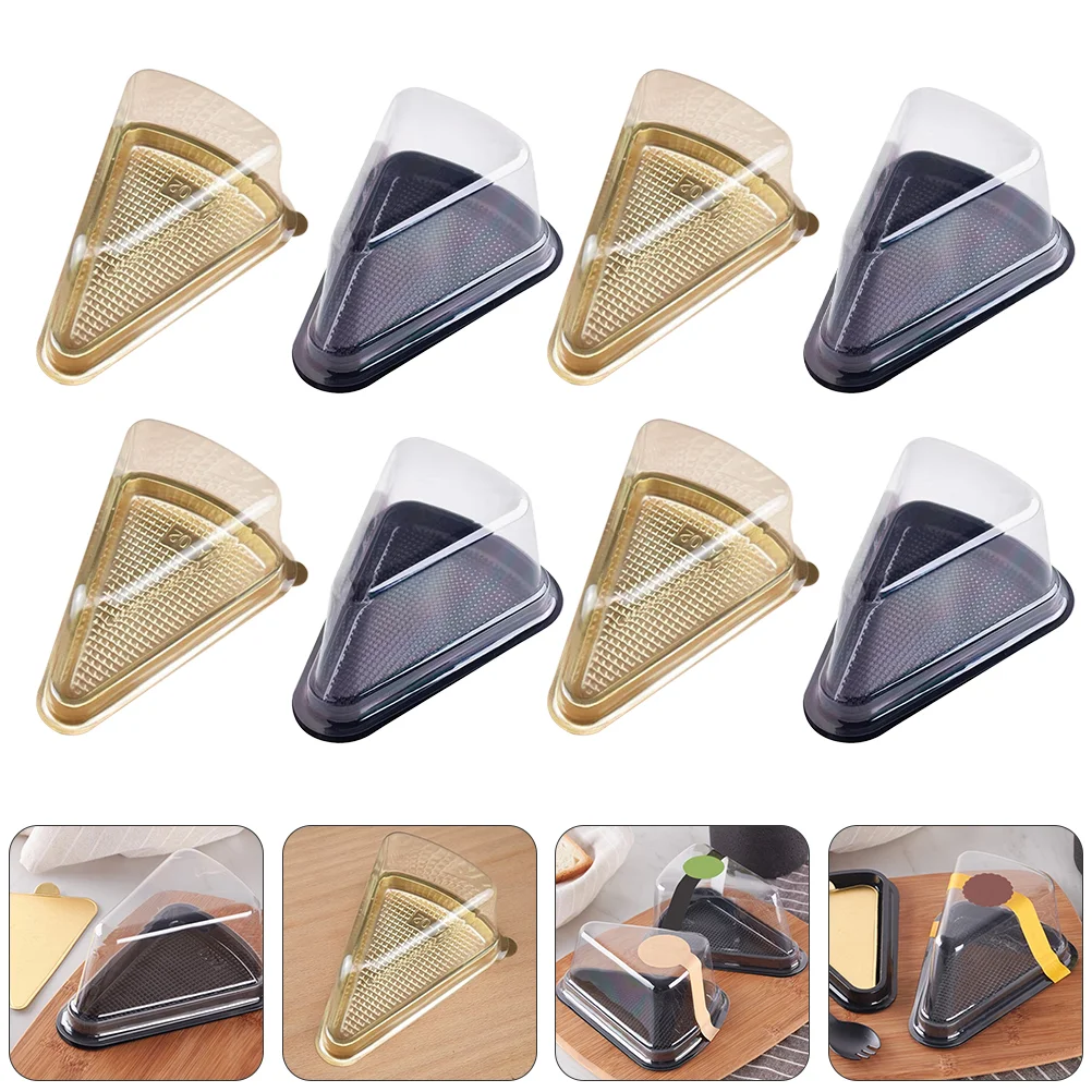 40 Pack Triangular Sandwich and Cake Boxes – Clear Plastic Dessert Containers for Cupcakes, Cheesecake Slices, Pies, and Gift Packaging - 图片 2