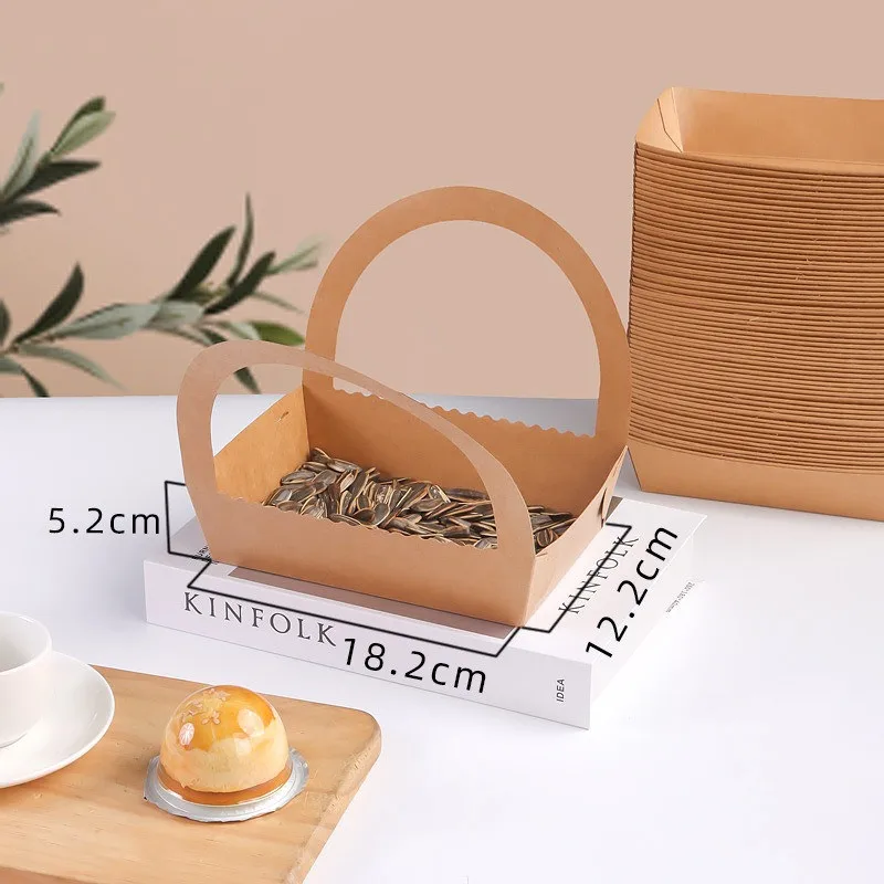 10pcs/lot Disposable Folding Kraft Paper Boat Trays for Picnic, Barbecue, Fried Food, Hot Dogs, Snacks, Portable and Eco-Friendly Food Packaging Boxes - 图片 8