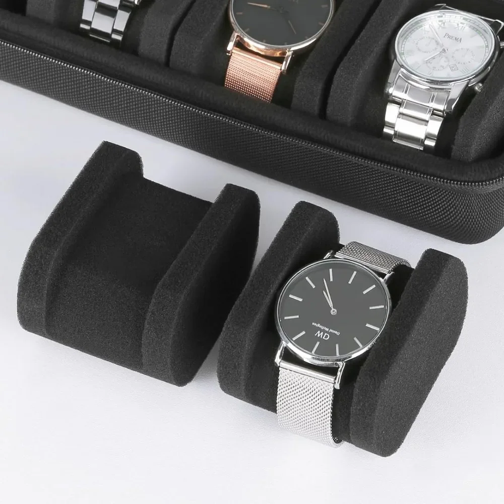 Travel Watch Organizer | 10-Slot Travel Watch Storage Box with Zipper Closure, Portable Anti-Fall and Shockproof Organizer Case for Wristwatches and Smart Watches, Durable Oxford Cloth Travel Watch Holder, Compact Gift Storage Pouch - 图片 3