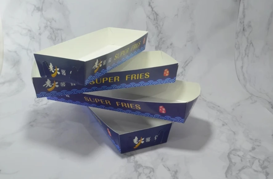 100pcs Extra-Long Kraft Paper French Fry Boxes, Disposable Chips Packaging Containers, Custom Food-Grade Paper Boxes for Takeout, Catering, Parties, and Fast Food 8