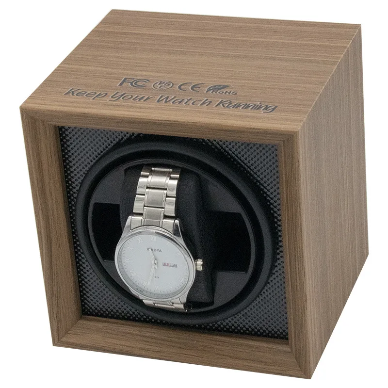 Automatic Watch Winder Box for Mechanical Watches with Silent Rotation, Dual Gear Settings for Short-Term and Long-Term Winding, USB Powered Universal Voltage Compatible Wooden Display Case - 图片 2