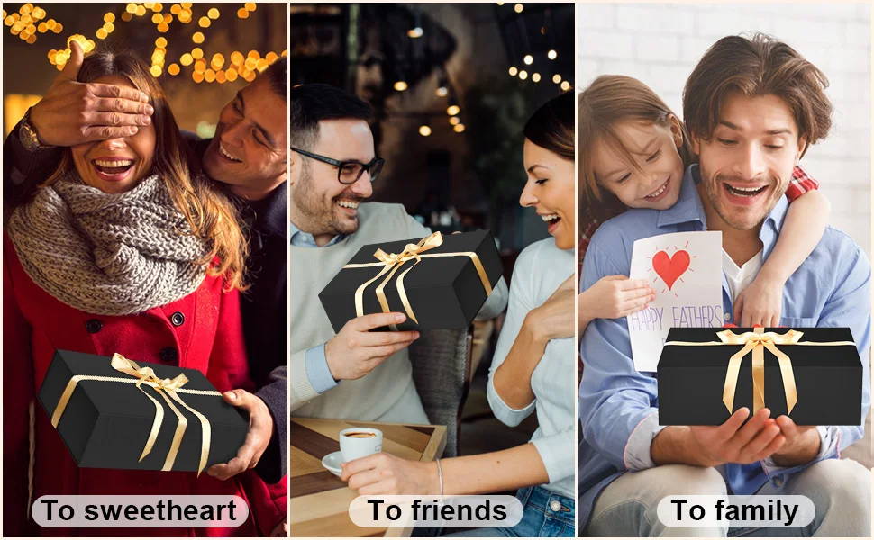 10-1Pcs Magnetic Closure Gift Packaging Box with Ribbon | Collapsible Box with Lid for Wedding Gift Wrap, Bridesmaid Proposal, Birthday, Party Favor | Reusable Magnetic Foldable Box 1